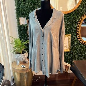 Free People Womens Oversized button up Top